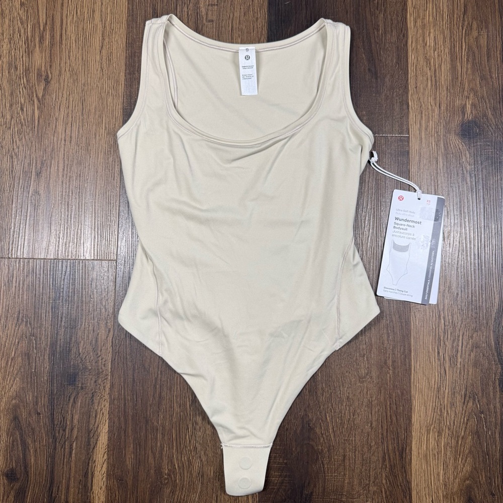 NEW LULULEMON Square-Neck Bodysuit Women Small Wundermost Ultra-Soft Thong Cut